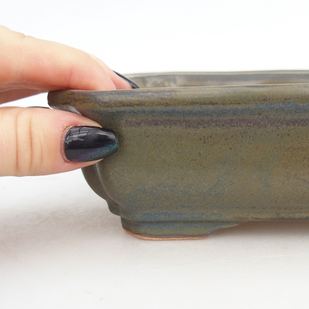 Keramická bonsai miska 18 x 13,5 x 5 cm, barva hnědá