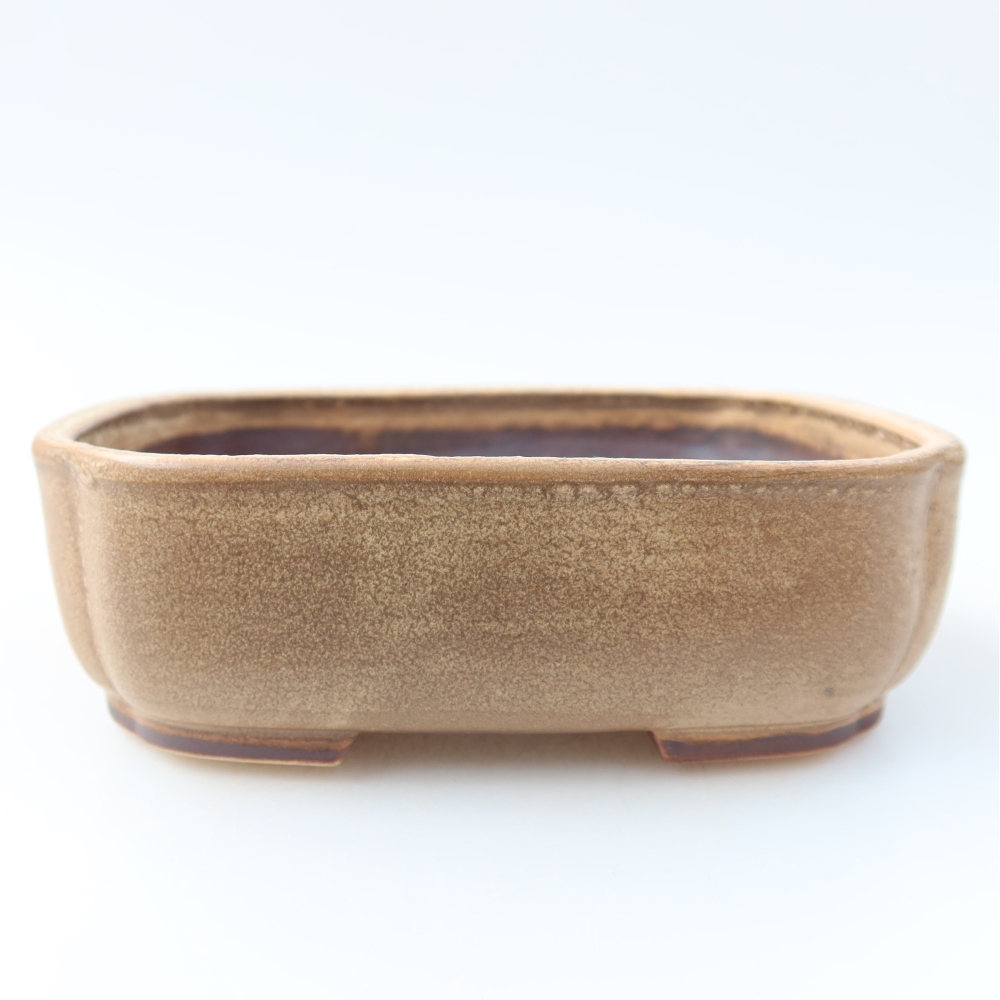 Keramická bonsai miska 13,5 x 12 x 4 cm, barva béžová