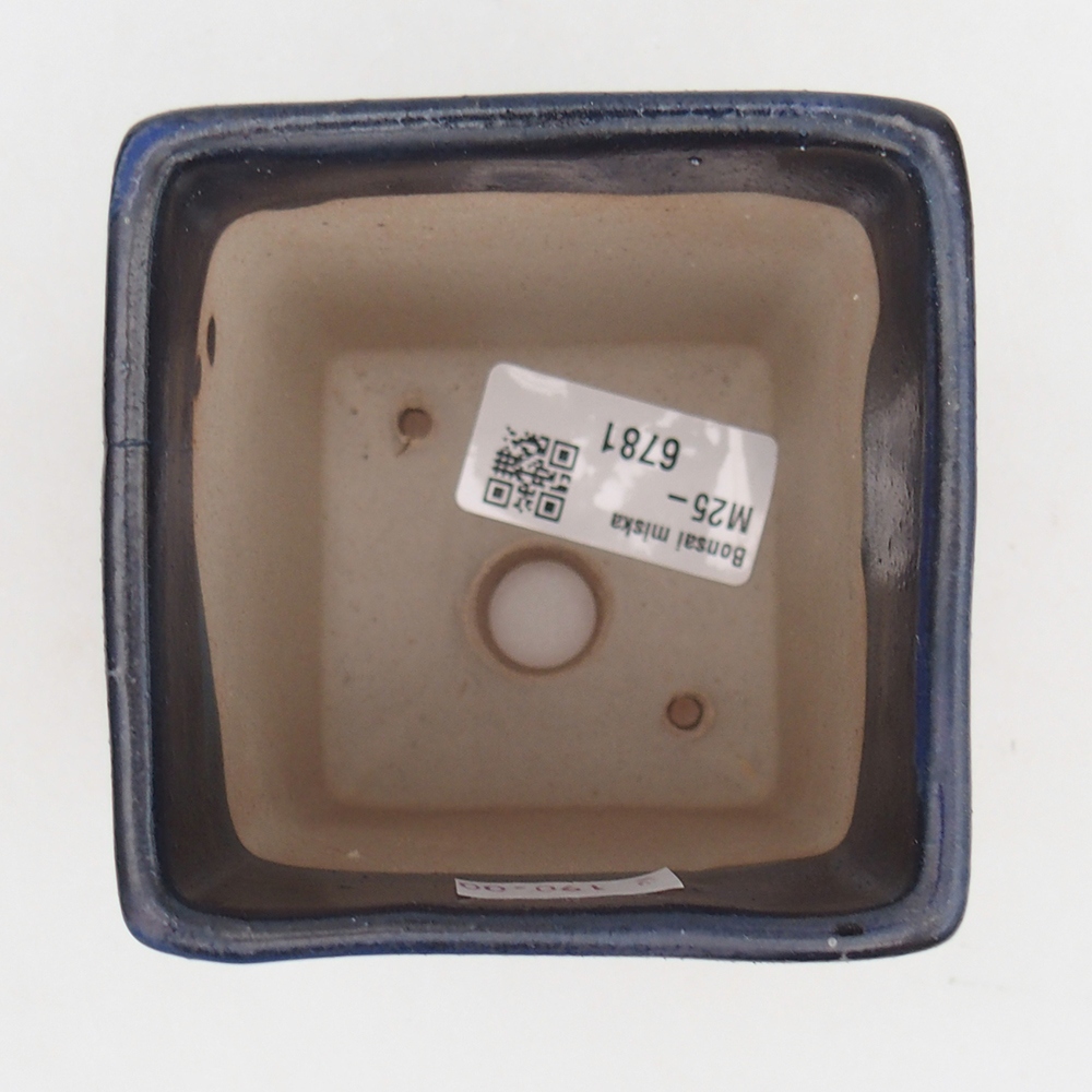 Keramická bonsai miska 7,5 x 7,5  x 10 cm, barva modrá