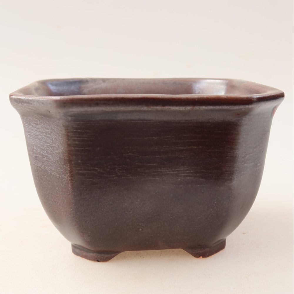 Keramická bonsai miska 10 x 10 x 6,5 cm, barva hnědá