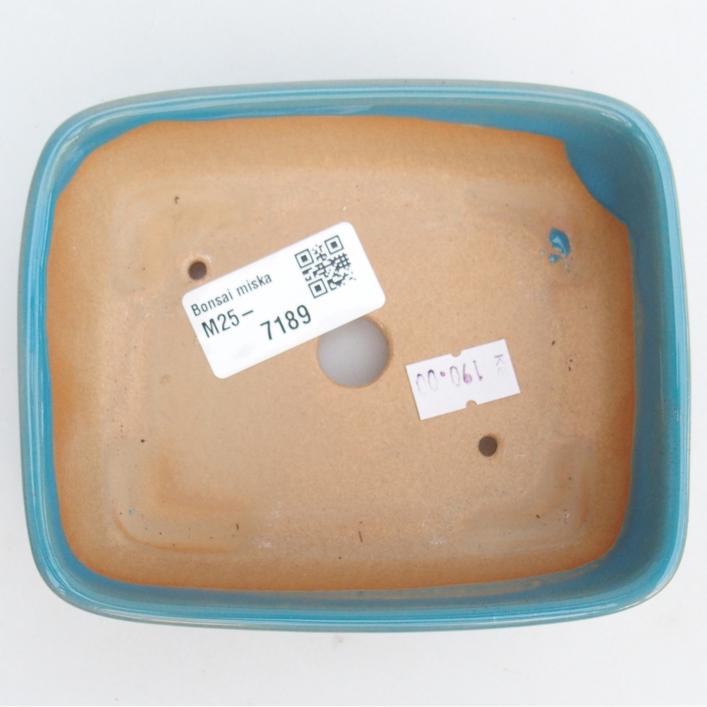 Keramická bonsai miska 12 x 10 x 4 cm, barva modrá
