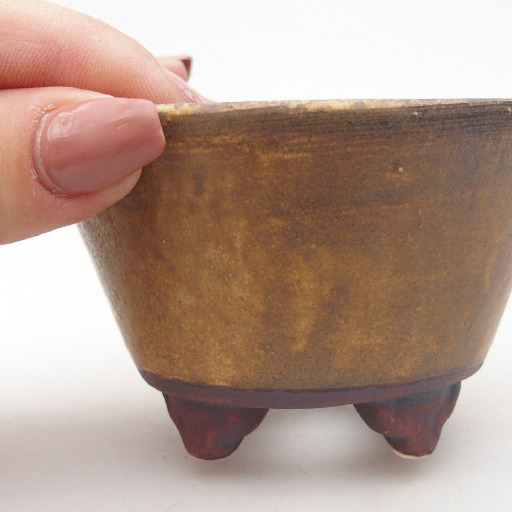 Keramická bonsai miska 8,5 x 8,5 x 5 cm, barva zelená