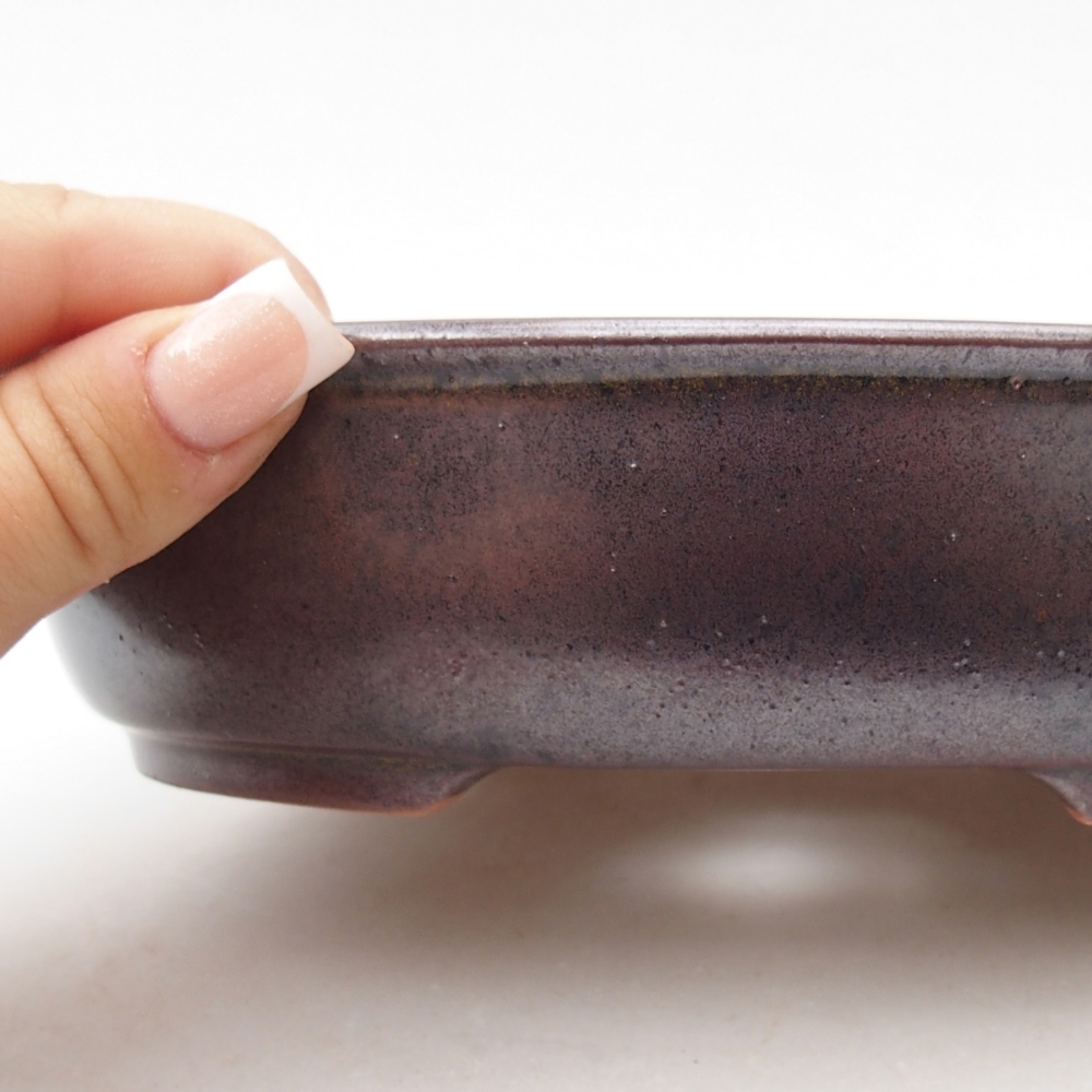 Keramická bonsai miska 19 x 14,5 x 4,5 cm, barva hnědá
