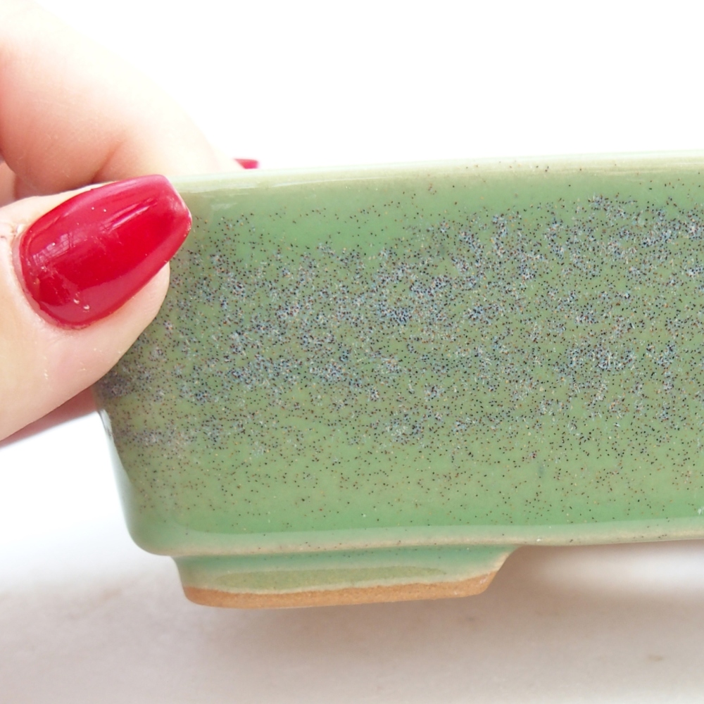 Keramická bonsai miska 14,5 x 10,5 x 4,5 cm, barva zelená