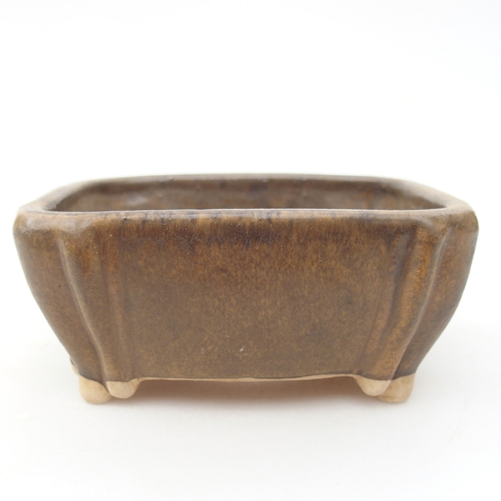 Keramická bonsai miska 10,5 x 8,5 x 4 cm, barva hnědá