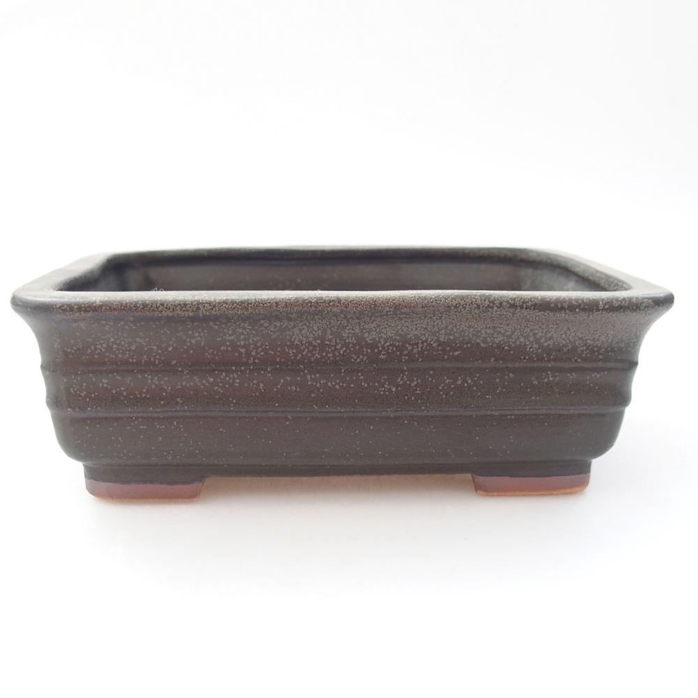 Keramická bonsai miska 13,5 x 9,5 x 4,5 cm, barva šedá