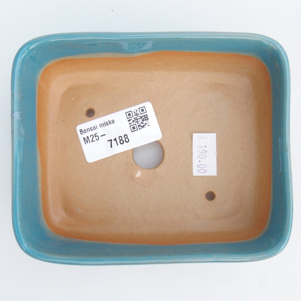 Keramická bonsai miska 12 x 10 x 4 cm, barva modrá