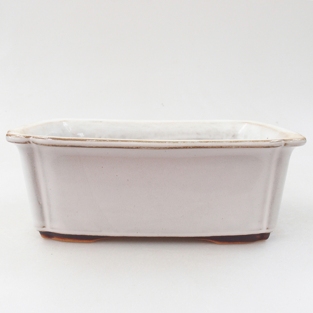 Keramická bonsai miska 17 x 13 x 6 cm, barva bílá