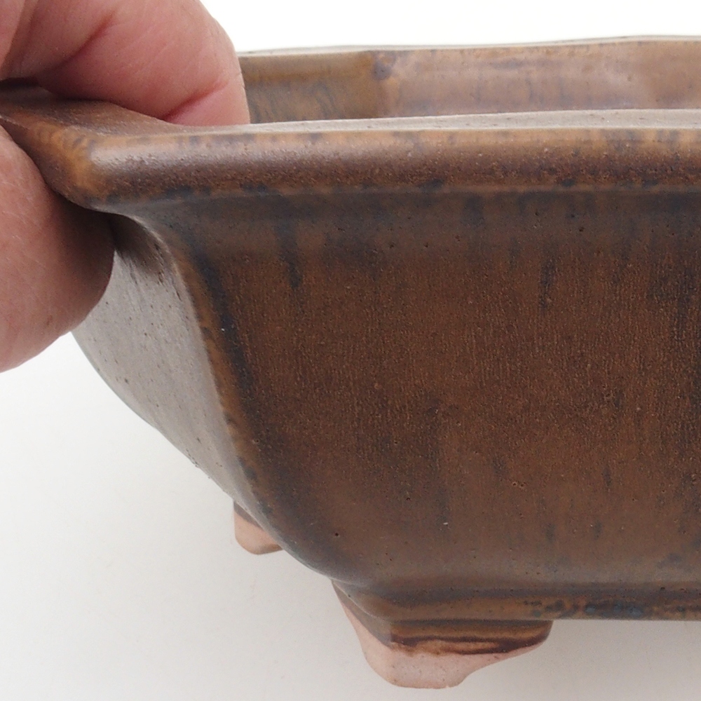 Bonsai miska H05 - 19 x 21,5 x 7 cm.  - hnědá
