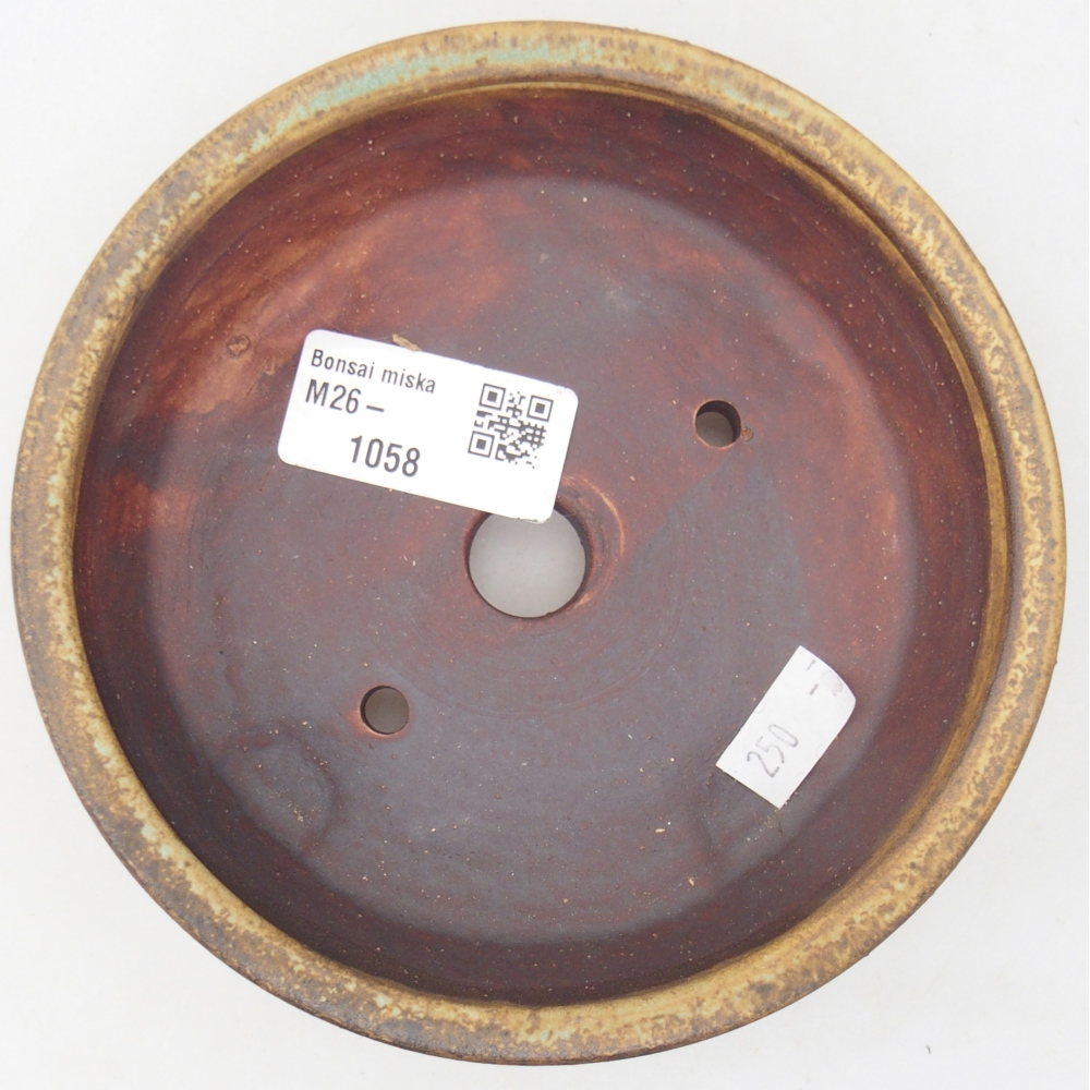Keramická bonsai miska 13,5 x 13,5 x 4 cm, barva zelená