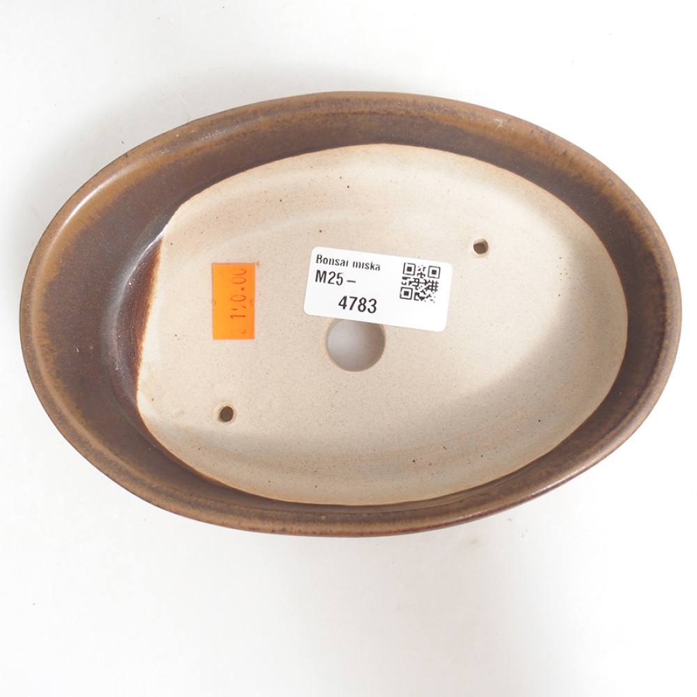 Keramická bonsai miska 16,5 x 11 x 4 cm, barva hnědá