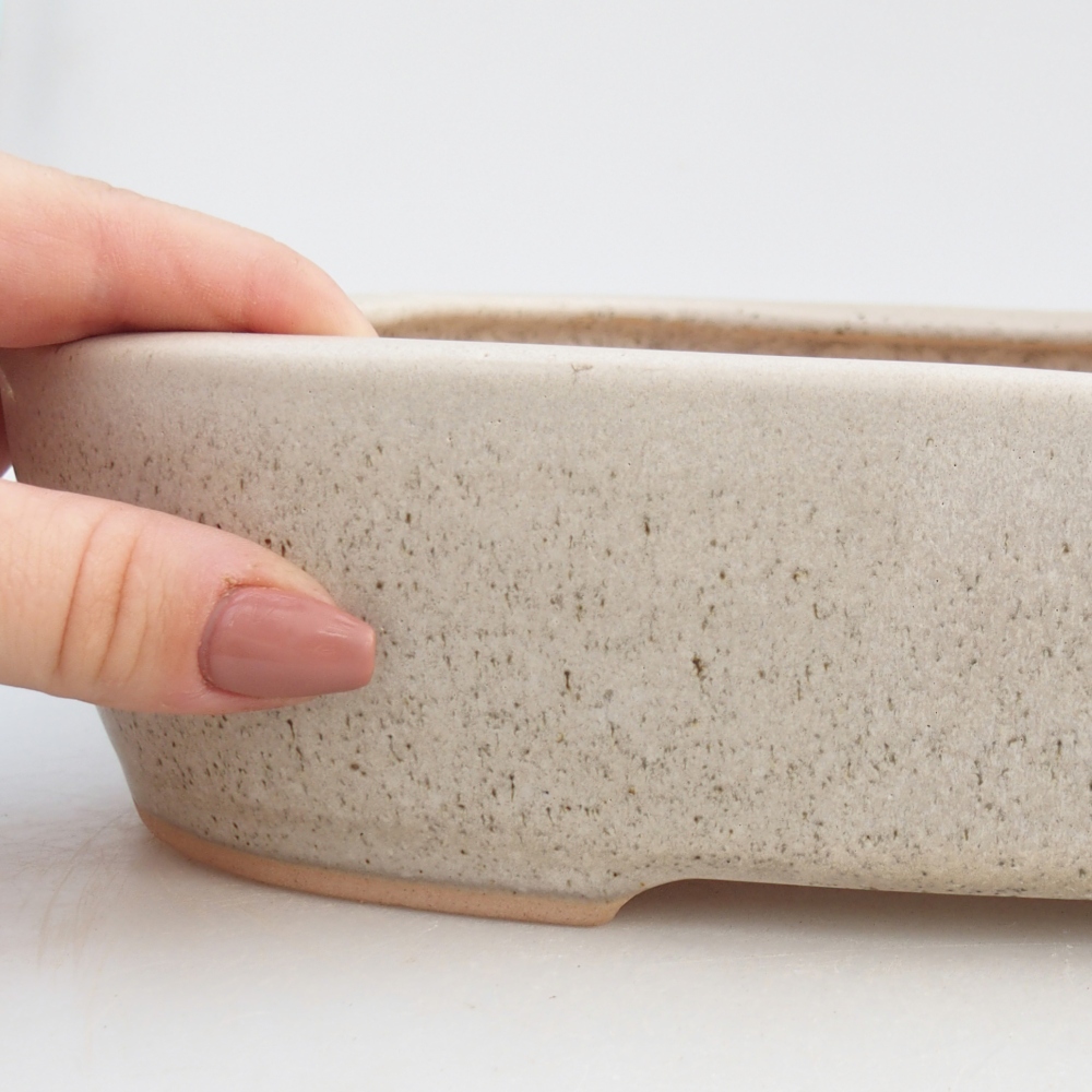 Keramická bonsai miska 31,5 x 24 x 6 cm, barva béžová
