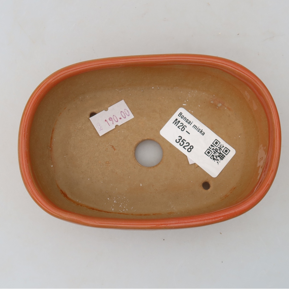 Keramická bonsai miska 13 x 8,5 x 4 cm, barva oranžová