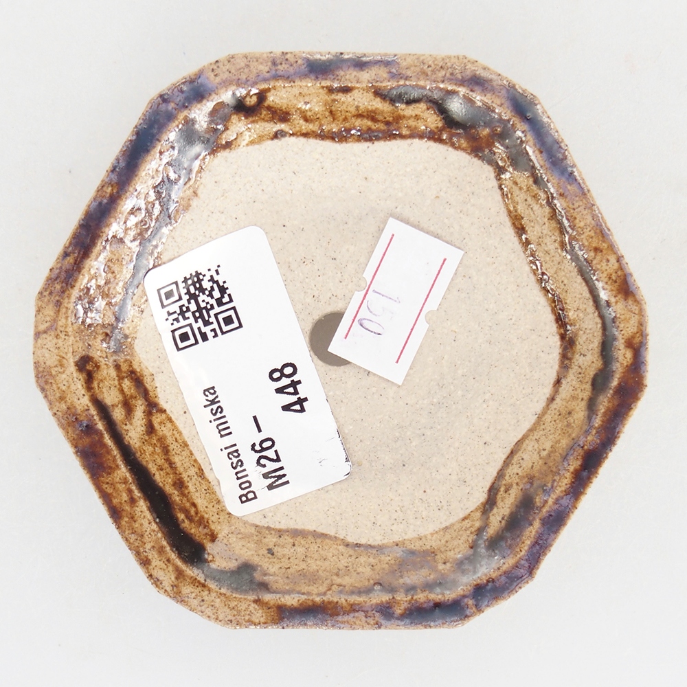 Keramická bonsai miska 8,5 x 8 x 2,5 cm, barva hnědá