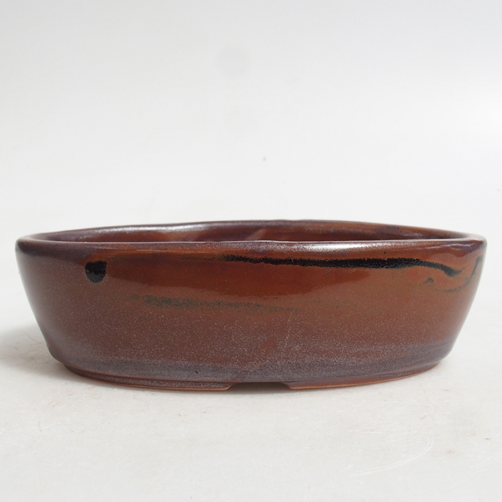 Keramická bonsai miska 15 x 9,5 x 4 cm, barva hnědá