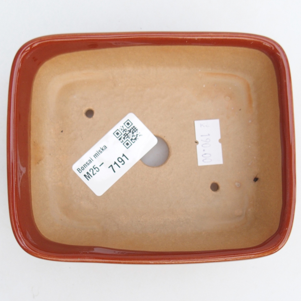 Keramická bonsai miska 12 x 10 x 4 cm, barva hnědá