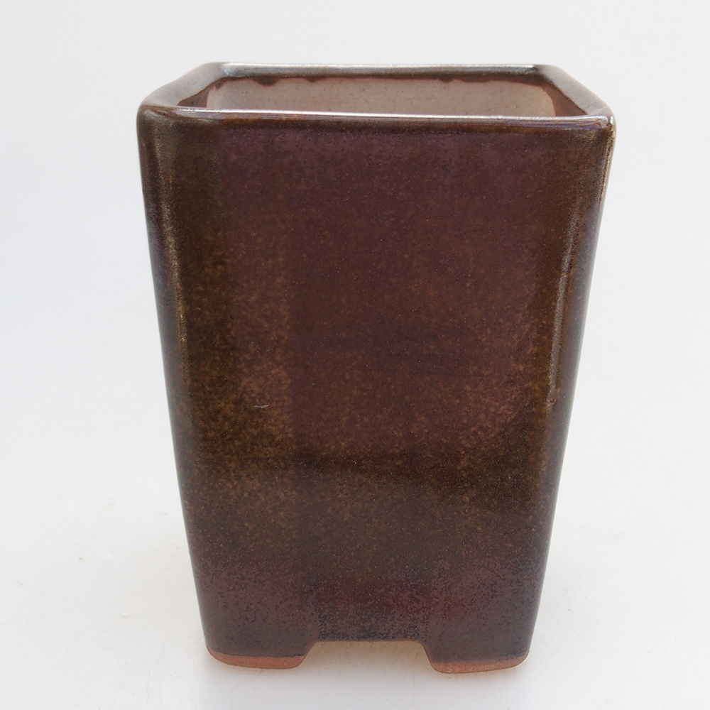 Keramická bonsai miska 7 x 7 x 9,5 cm, barva hnědá