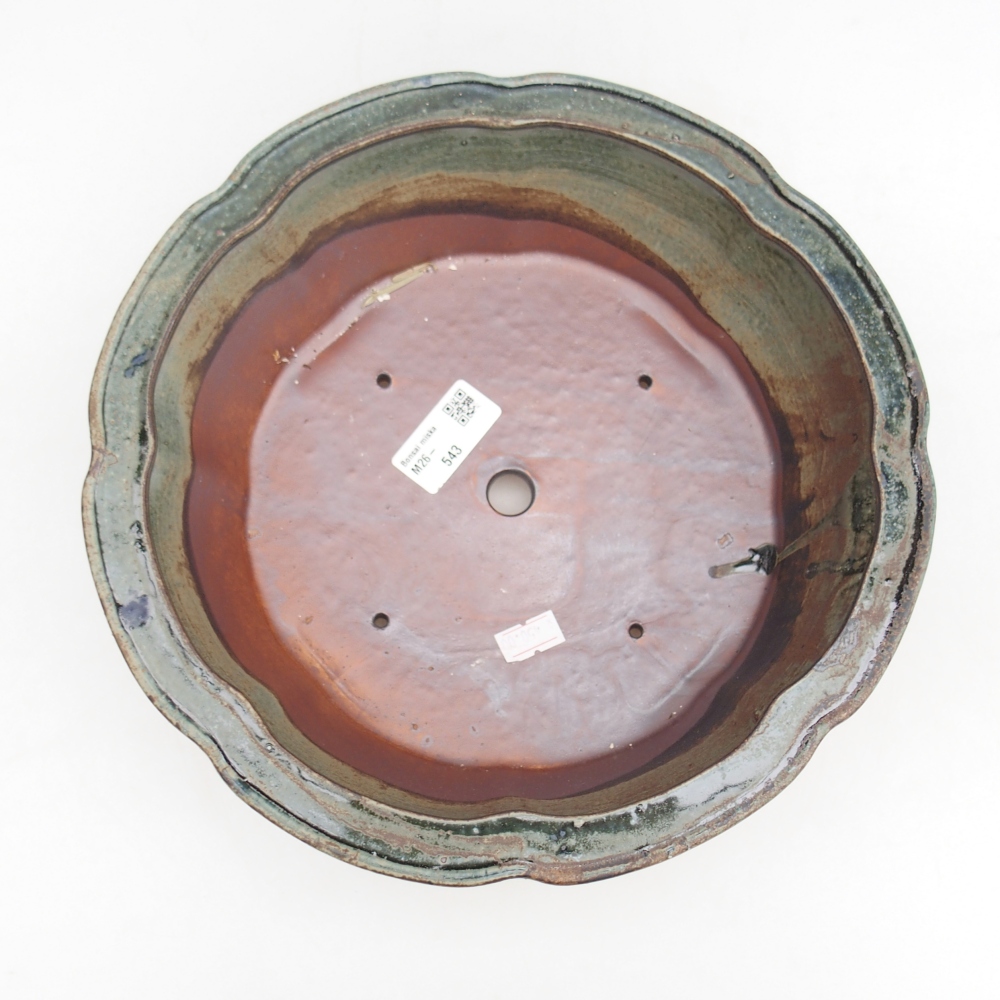 Keramická bonsai miska 26,5 x 26,5 x 8,5 cm, barva zelená