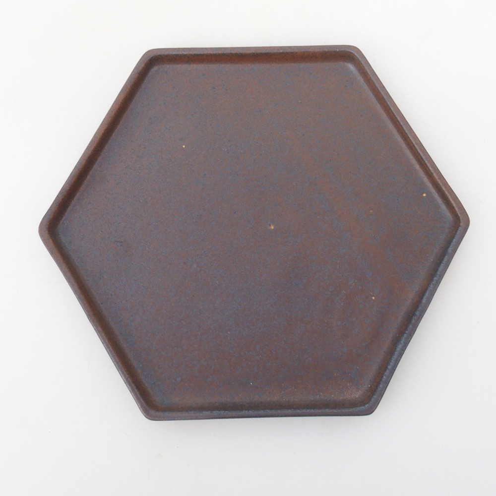 Keramická podmiska H53 -18,5 x 17 x 1 cm  - hnědá