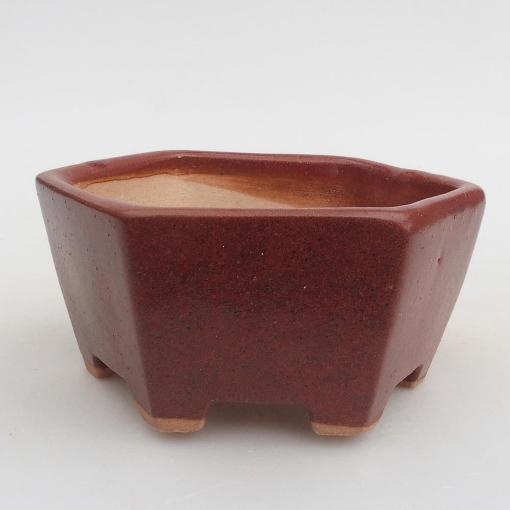 Keramická bonsai miska 9,5 x 9 x 4,5 cm, barva hnědá