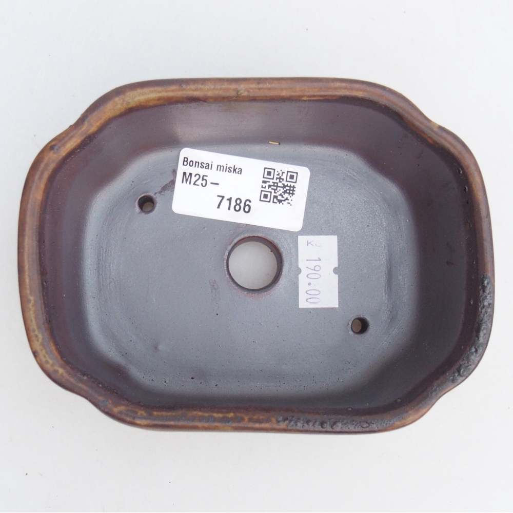 Keramická bonsai miska 12,5 x 9,5 x 4,5 cm, barva hnědá