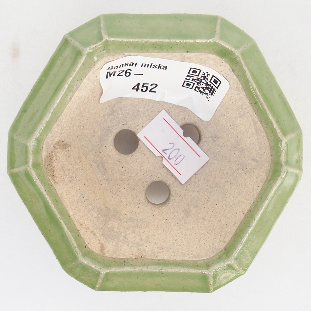 Keramická bonsai miska 8,5 x 8 x 4 cm, barva zelená