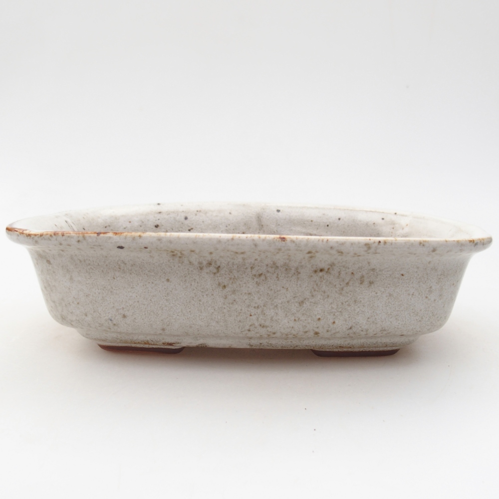 Keramická bonsai miska 18,5 x 13,5 x 5 cm, barva bílá