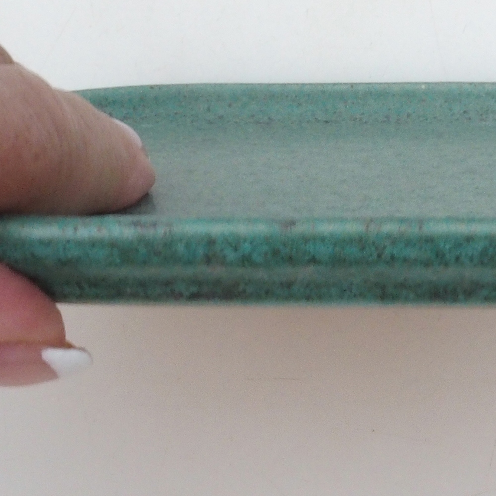 Keramická podmiska H38 -12 x 11 x 1 cm  - zelená