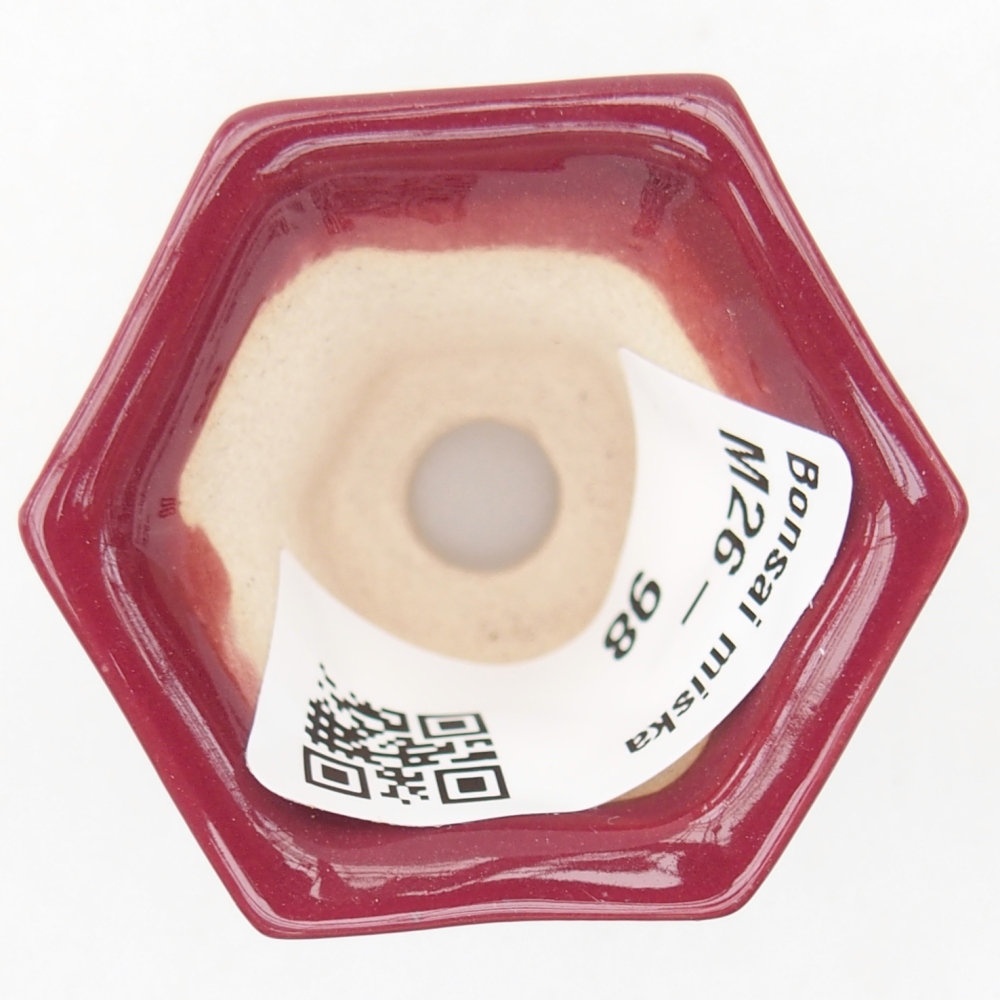 Mini bonsai miska 4 x 4 x 3,5 cm, barva vínová