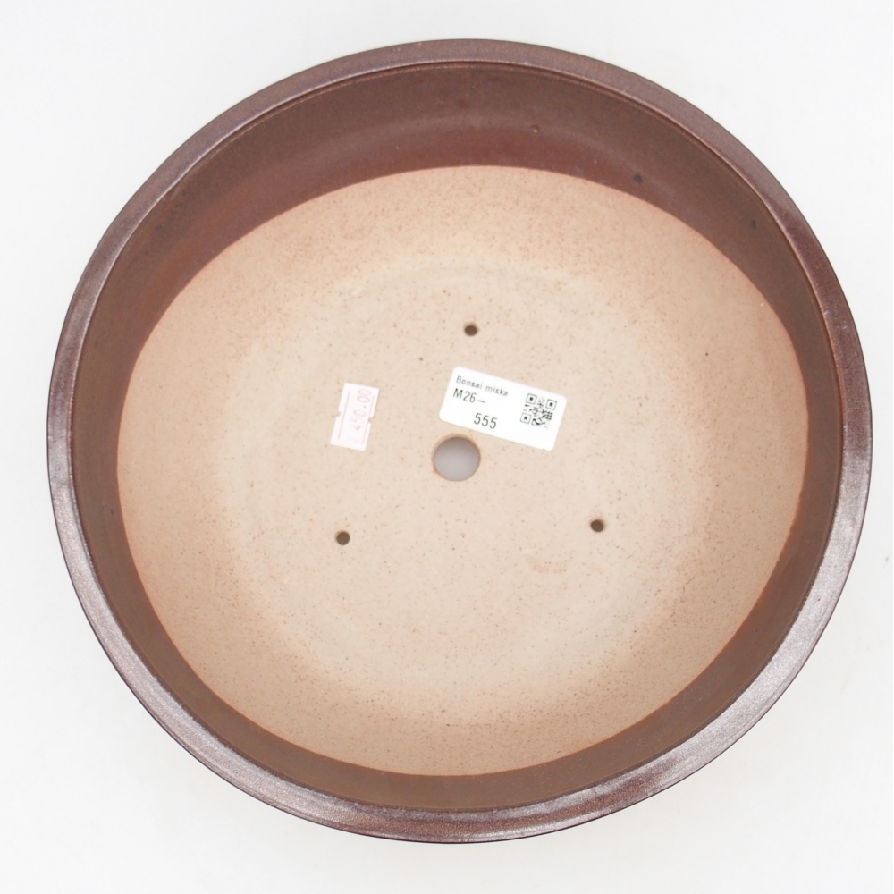 Keramická bonsai miska 24,5 x 24,5 x 7,5 cm, barva hnědá