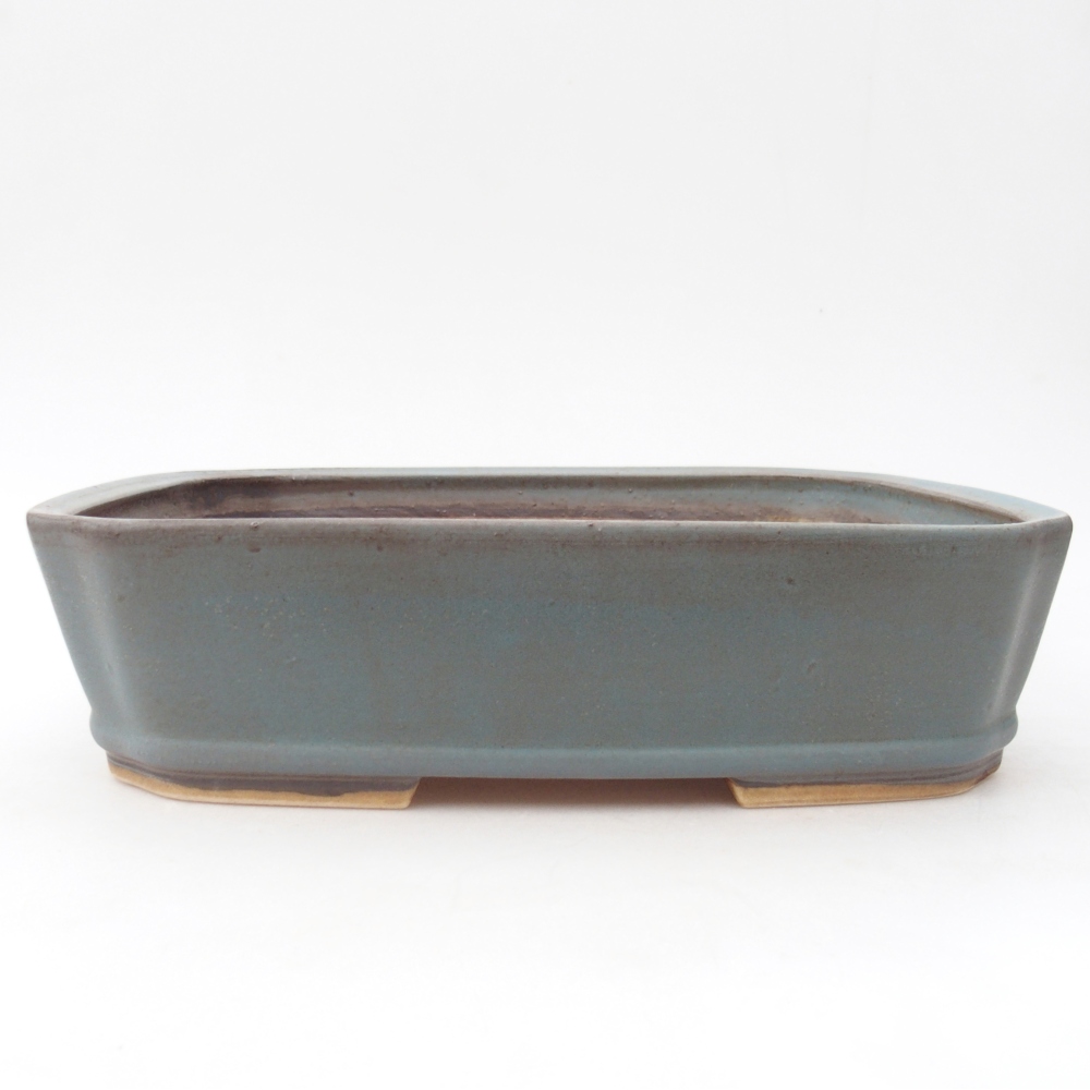 Keramická bonsai miska 25 x 21,5 x 6,5 cm, barva modrá