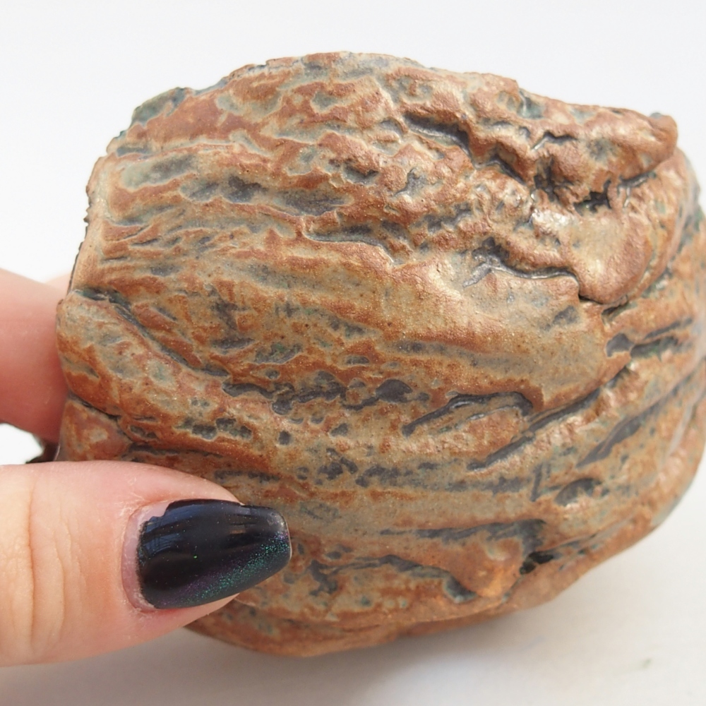 Keramická Skořápka 9,5 x 9,5 x 6,5 cm , barva hnědozelená