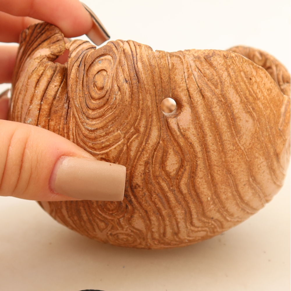 Keramická Skořápka na Kokedamu 9,5 x 9 x 8 cm , barva růžová