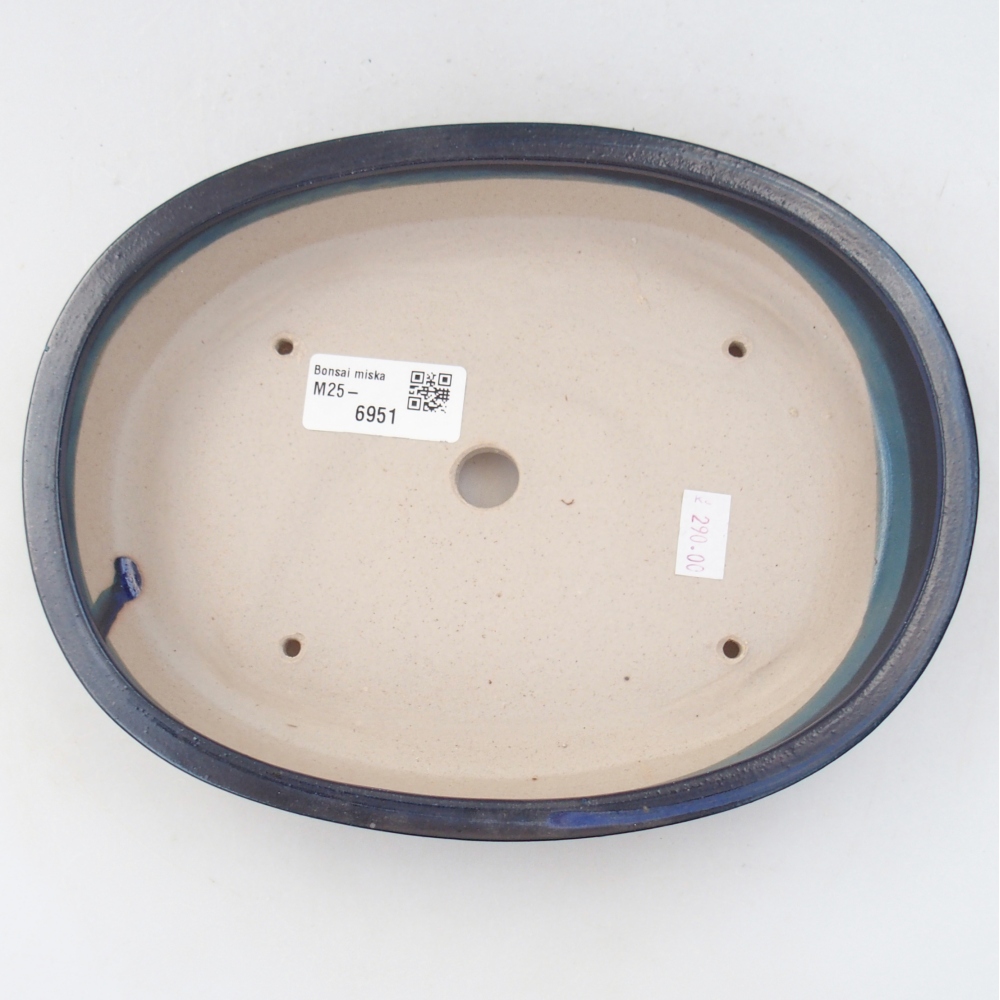 Keramická bonsai miska 22 x 16,5 x 4,5 cm, barva modrá