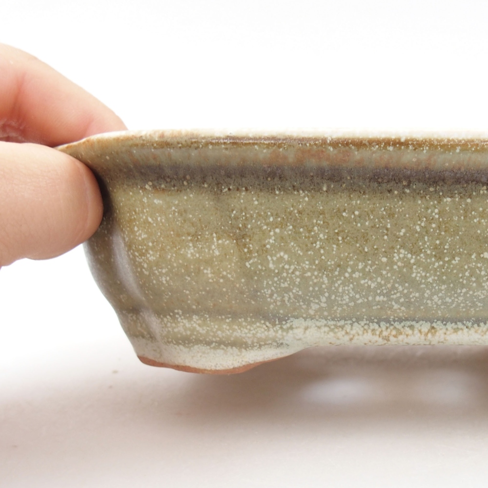 Keramická bonsai miska 16 x 12,5 x 4,5 cm, barva zelená