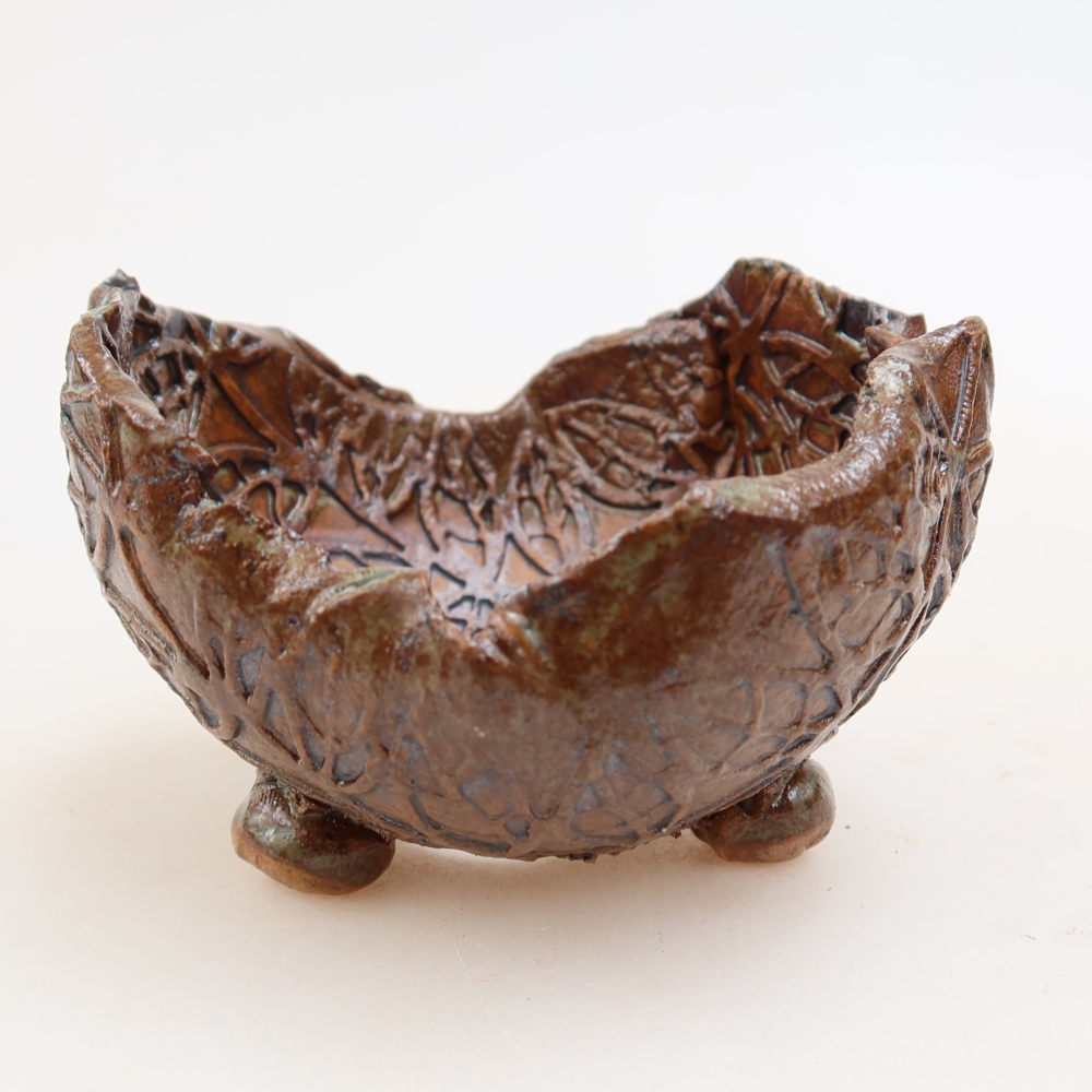 Keramická Skořápka  8,5 x 8,5 x 6 cm , barva hnědozelená
