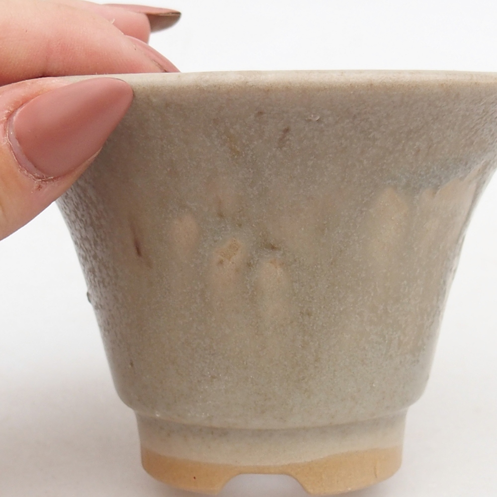 Keramická bonsai miska 10,5 x 10,5  x 7 cm, barva šedá