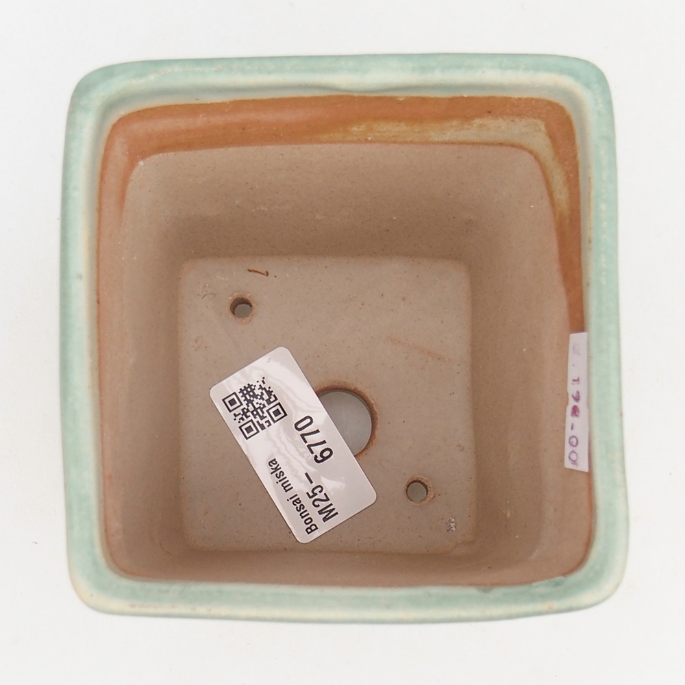Keramická bonsai miska 8,5 x 8,5  x 11,5 cm, barva zelená