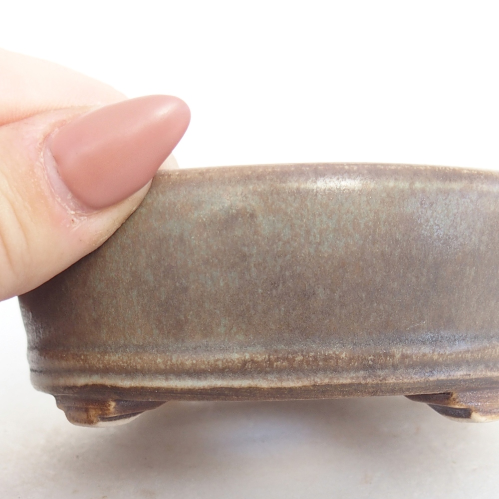 Keramická bonsai miska 9 x 9 x 3,5 cm, barva zelená