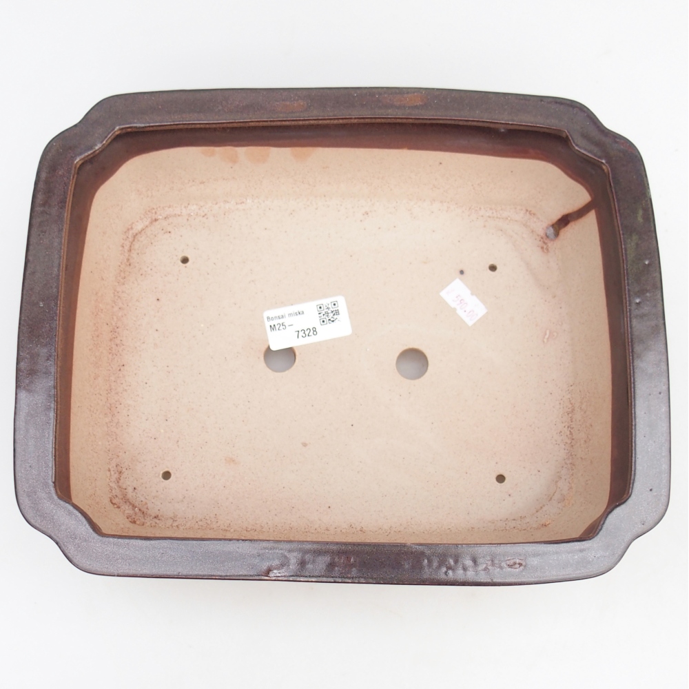 Keramická bonsai miska 27,5 x 22 x 7 cm, barva hnědá