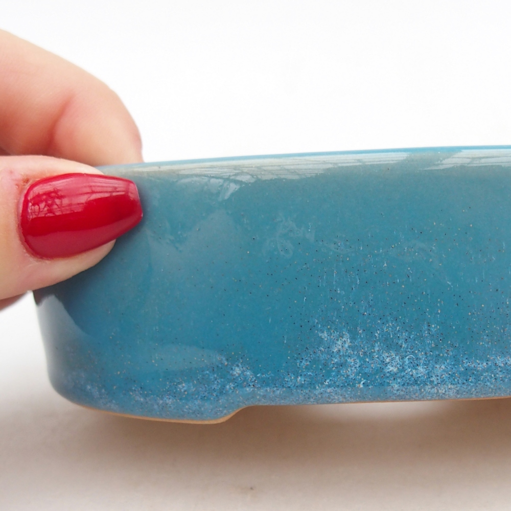 Keramická bonsai miska 12,5 x 10 x 3,5 cm, barva modrá