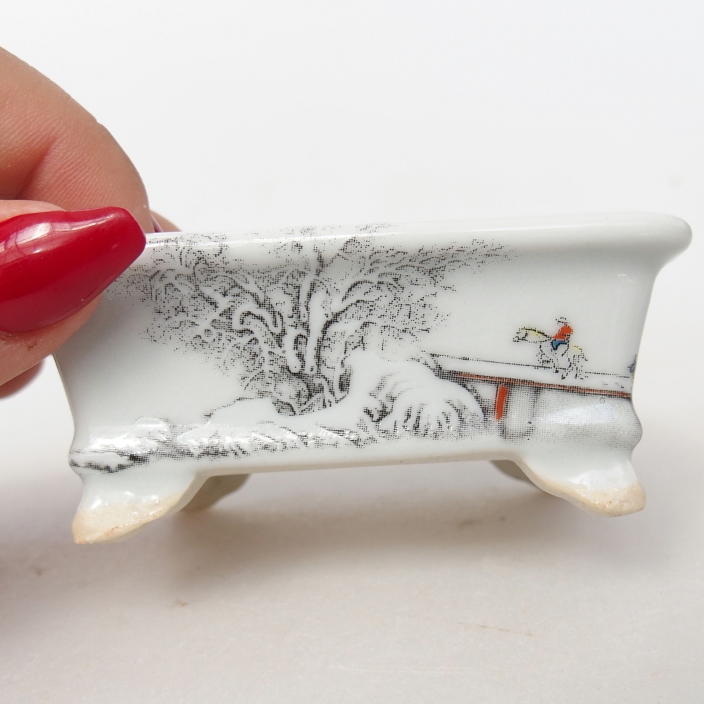 Mini bonsai miska 8 x 6 x 3 cm, barva bílá