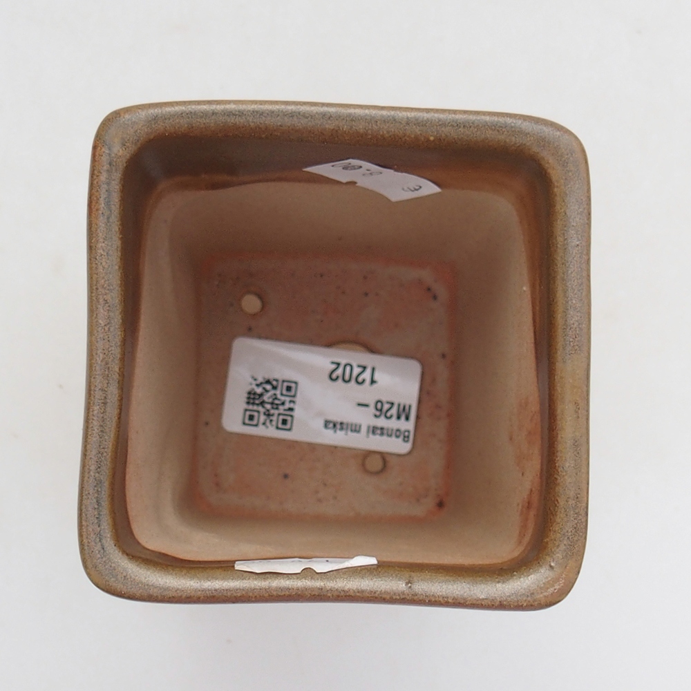 Keramická bonsai miska 7,5 x 7,5 x 10,5 cm, barva hnědá