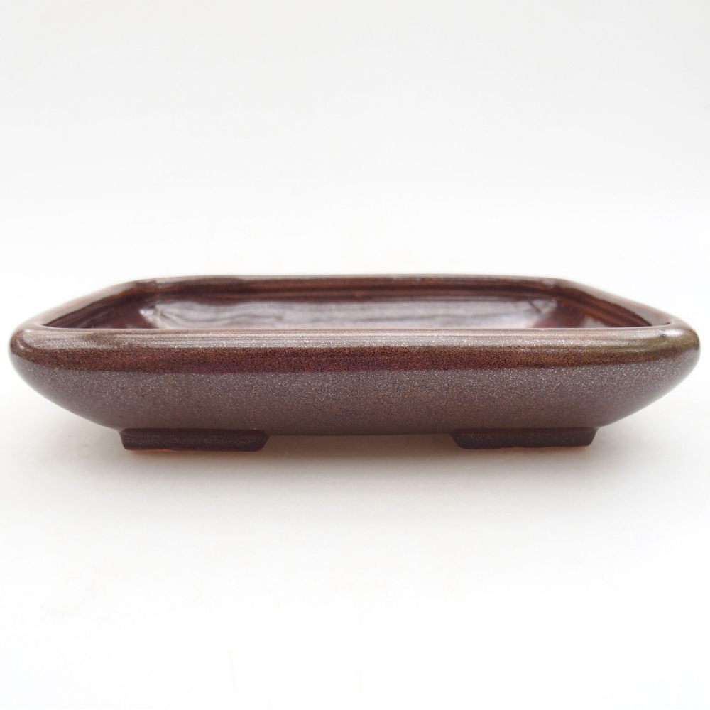 Keramická bonsai miska 17 x 14 x 3,5 cm, barva hnědá