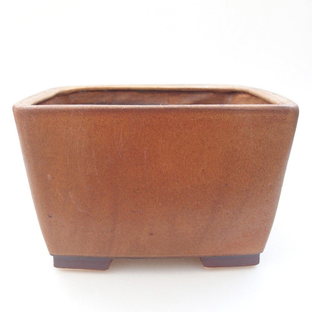 Keramická bonsai miska 16 x 16 x 10 cm, barva hnědá