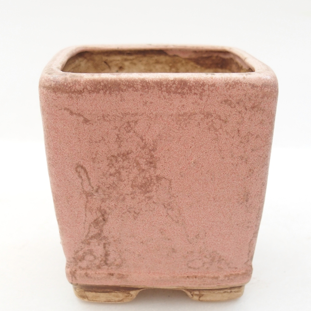 Keramická bonsai miska 6,5 x 6,5 x 7 cm, barva růžová