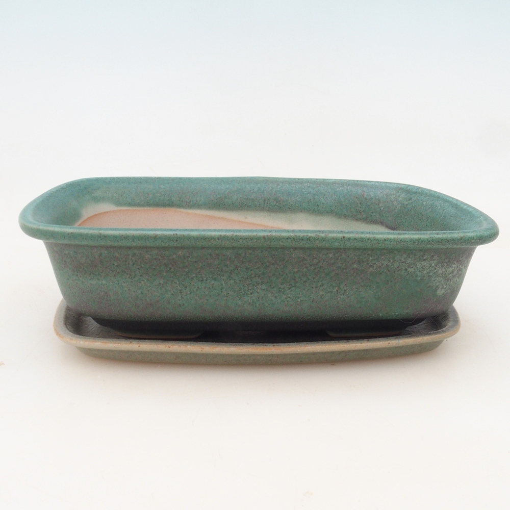 Bonsai miska + podmiska H02 - zelená