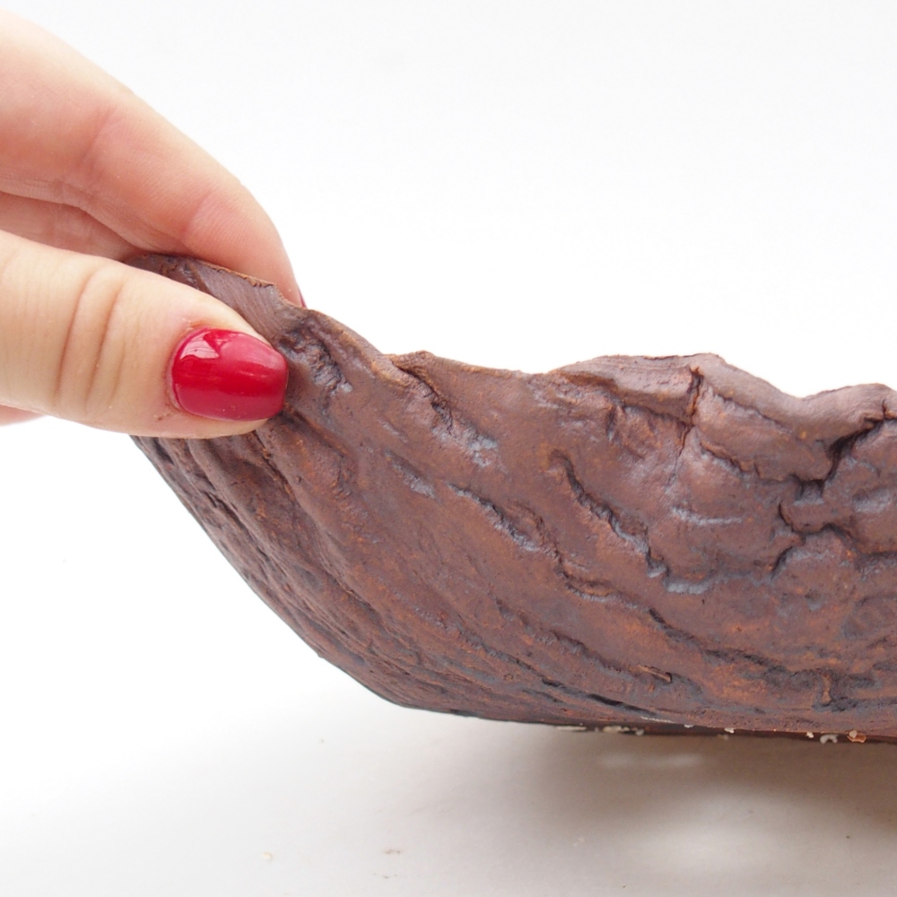 Keramická Skořápka  23 x 16,5 x 6 cm , barva hnědá