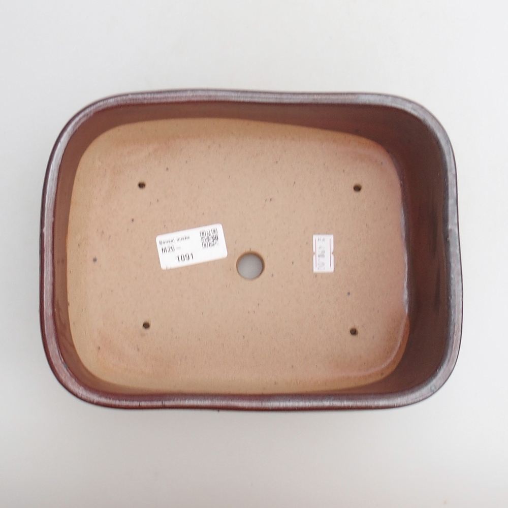 Keramická bonsai miska 23 x 17 x 7,5 cm, barva vínová