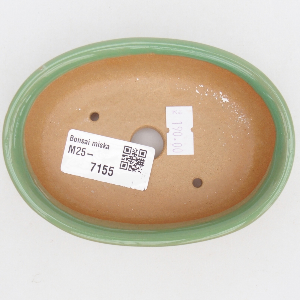 Keramická bonsai miska 12 x 8,5 x 3 cm, barva zelená